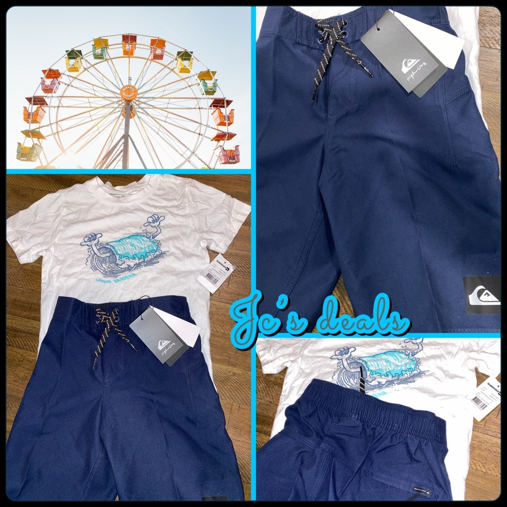🤙🏻 Quiksilver boys boardshorts and shirt 2 piece set 🤙🏻